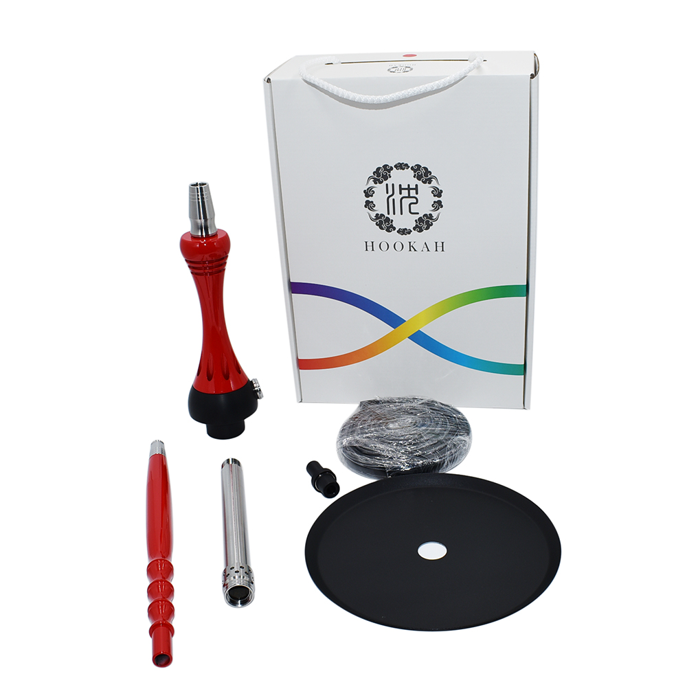 New design Wholesale wooden stem with resin shisha smoking stainless steel luxury glass shisha hookah