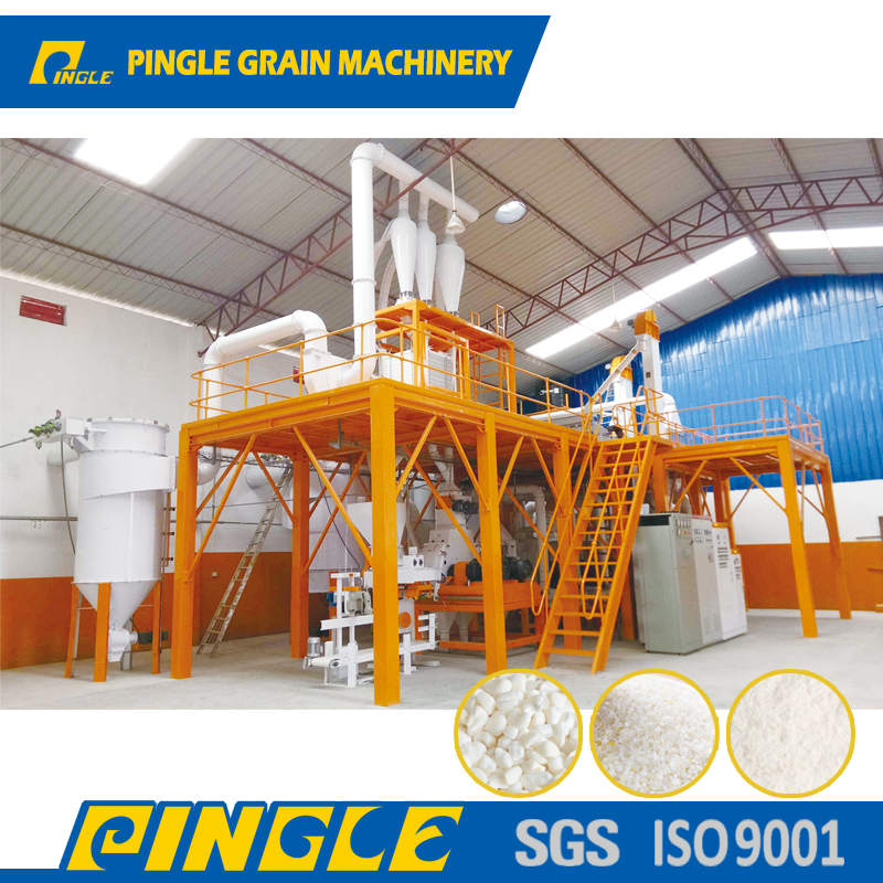 Complete maize processing line including cleaning