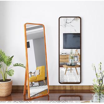 45 * 150cm wood frame multipurpose floor mirror wooden mirror wall mounted Rectangular mirror with round corner 