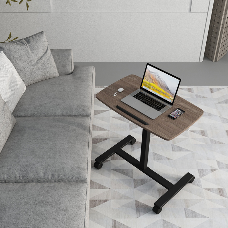 mobile height adjustable desk with wheels side table
