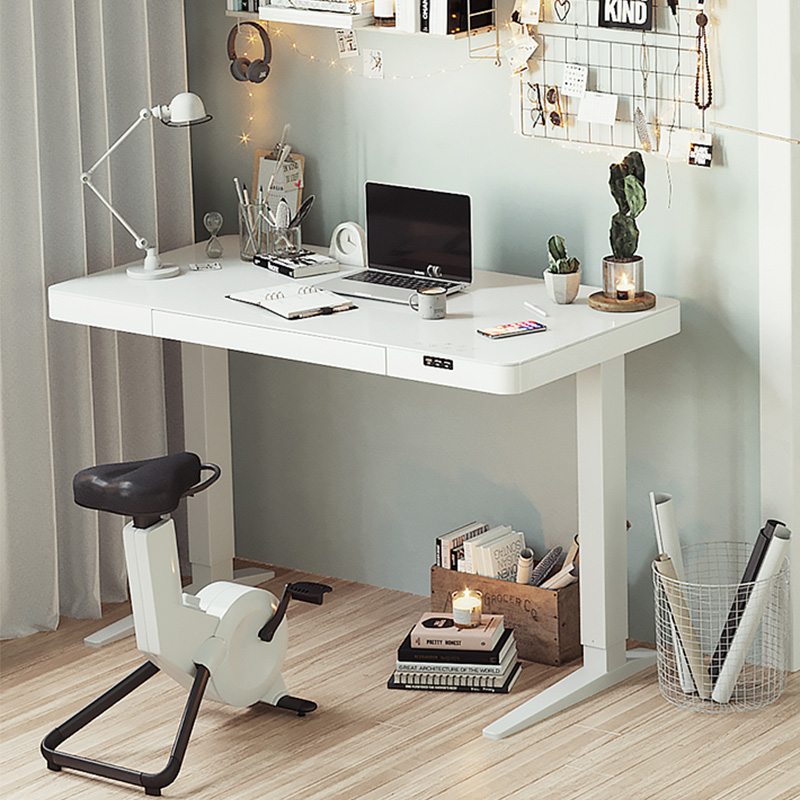 Electrical lifting Office Tables Gaming Glass Home Office Height Adjustable Computer Standing Desk